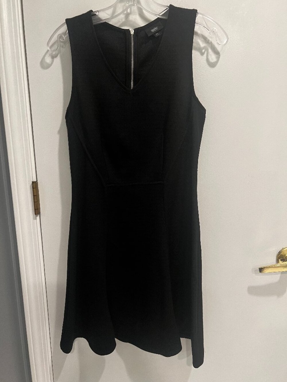 Mossimo Black Textured Geometric A Line Flare Dress - Size M